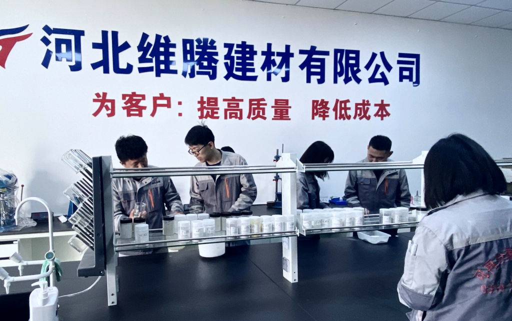 Weiteng team working in the materials laboratory