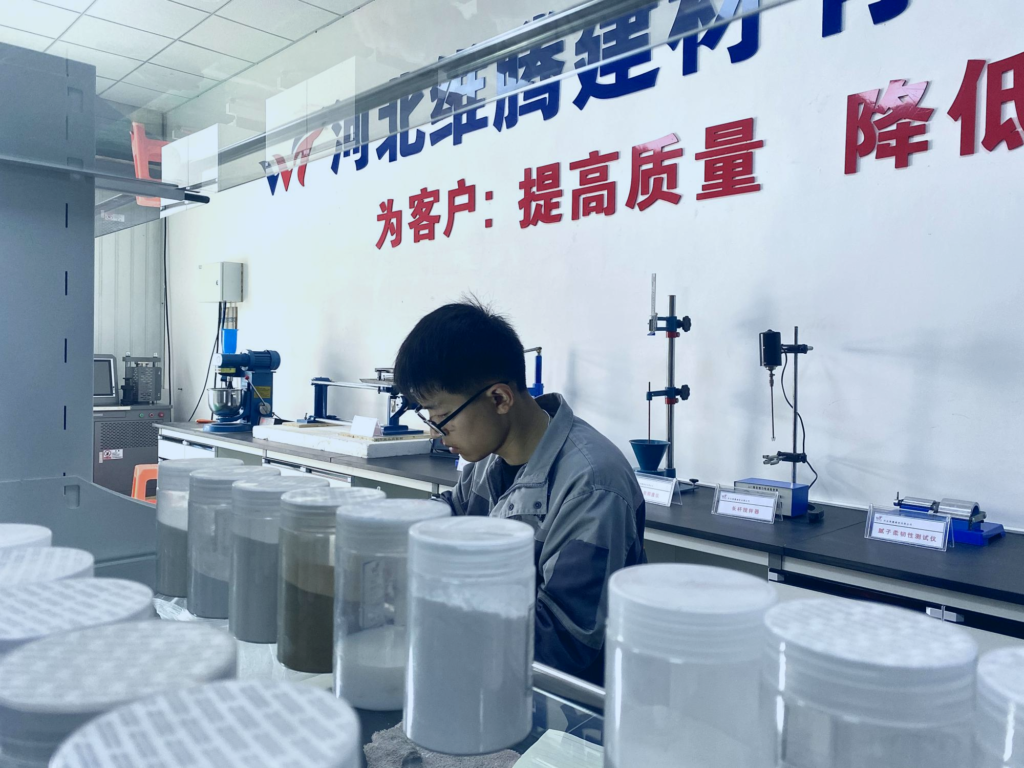 Material samples and laboratory testing at Hebei Weiteng